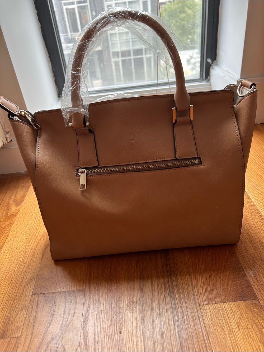Angela Roi Classic Structured Satchel Bag - Tan - Picture 2 of 7